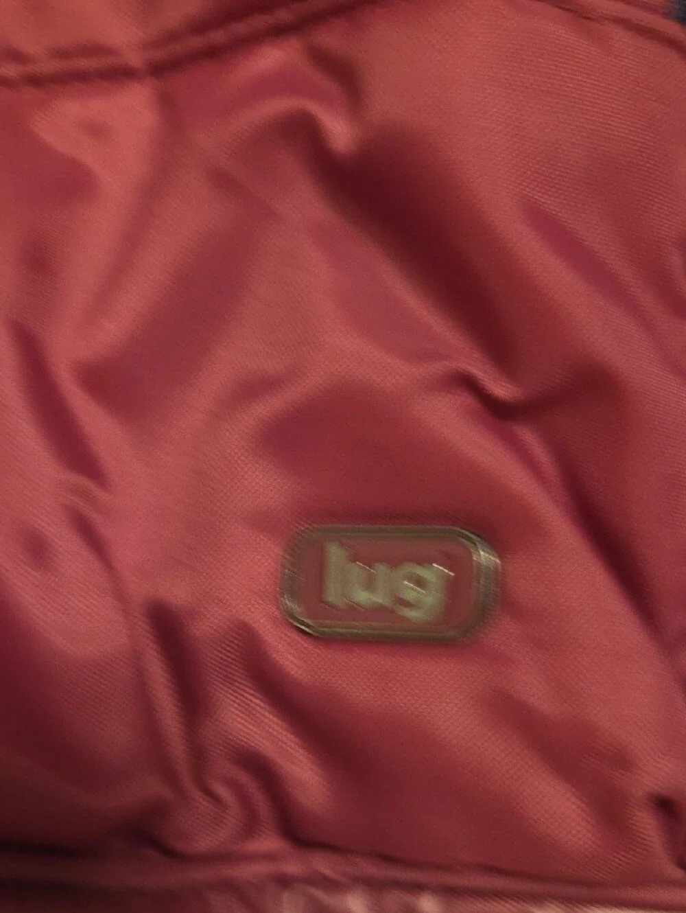 lug Dark Pink Echo Backpack with Blue Zipper Accents